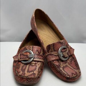Naturalizer Galita Adrenaline Red Snake-Print Women’s Sz8.5 Loafers